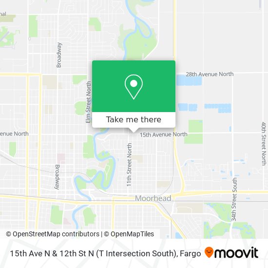 15th Ave N & 12th St N (T Intersection South) map