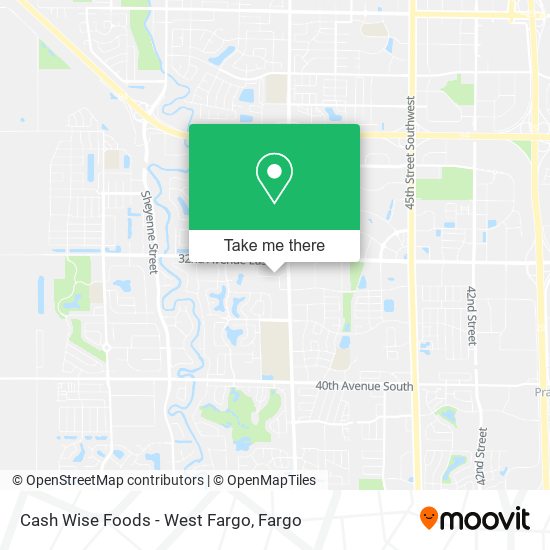 Mapa de Cash Wise Foods - West Fargo