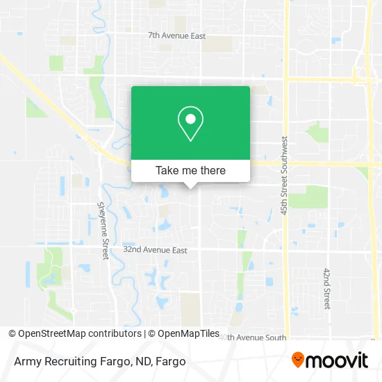 Army Recruiting Fargo, ND map