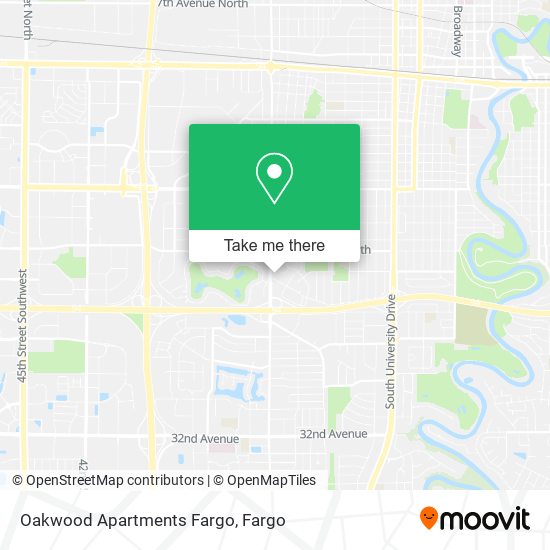 Mapa de Oakwood Apartments Fargo