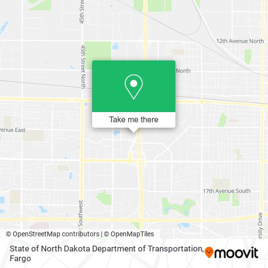 State of North Dakota Department of Transportation map