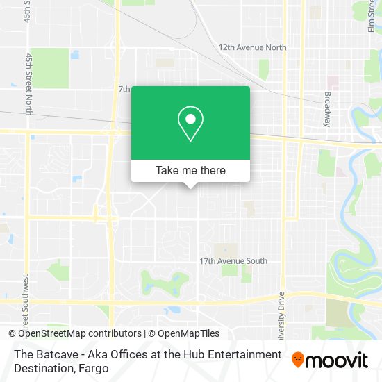 The Batcave - Aka Offices at the Hub Entertainment Destination map