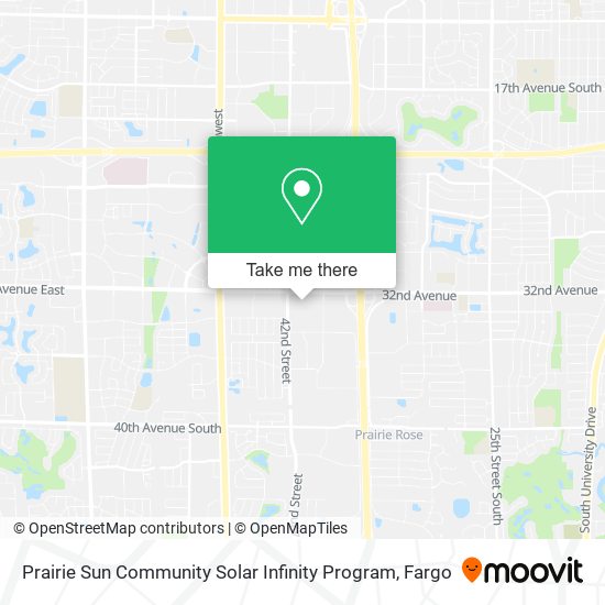 Mapa de Prairie Sun Community Solar Infinity Program