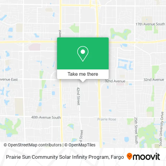 Mapa de Prairie Sun Community Solar Infinity Program