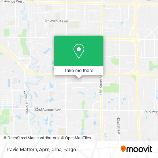 Mapa de Travis Mattern, Aprn, Crna