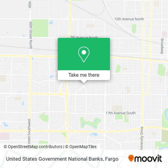 United States Government National Banks map