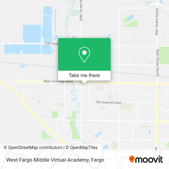 West Fargo Middle Virtual Academy map