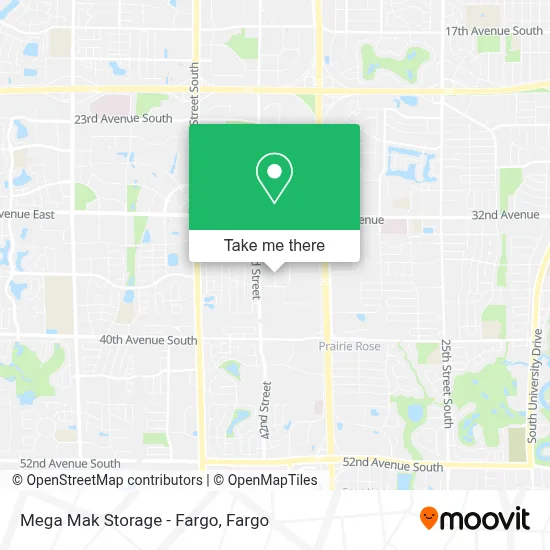 Mega Mak Storage - Fargo map