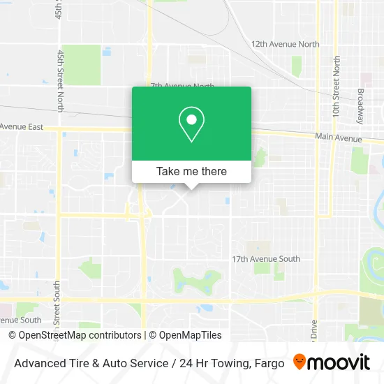 Advanced Tire & Auto Service / 24 Hr Towing map