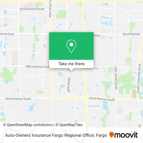 Auto-Owners Insurance Fargo Regional Office map