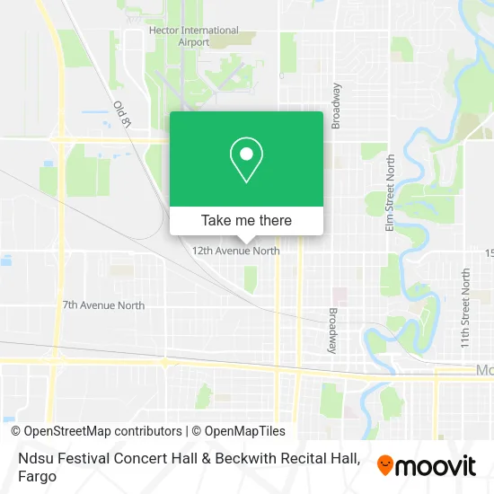 Mapa de Ndsu Festival Concert Hall & Beckwith Recital Hall