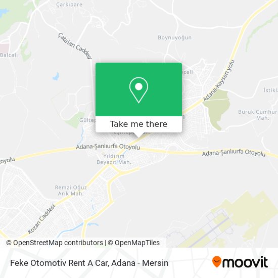 Feke Otomotiv Rent A Car map