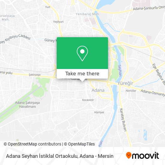 Adana Seyhan İstiklal Ortaokulu map