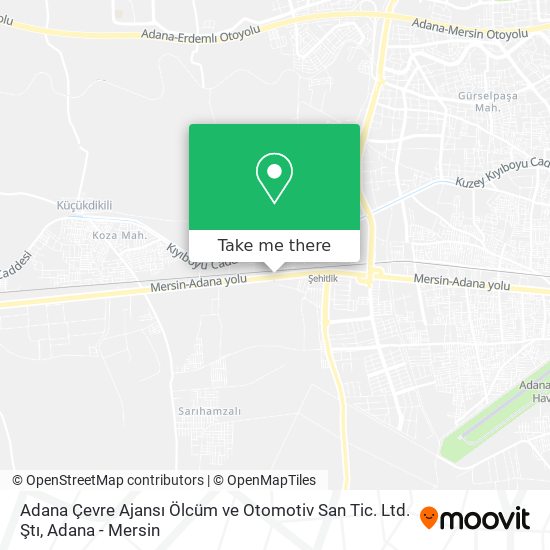 Adana Çevre Ajansı Ölcüm ve Otomotiv San Tic. Ltd. Ştı map