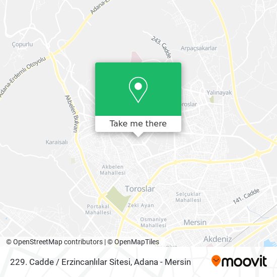 229. Cadde / Erzincanlılar Sitesi map