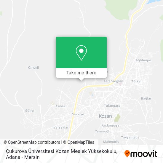 Çukurova Üniversitesi Kozan Meslek Yüksekokulu map