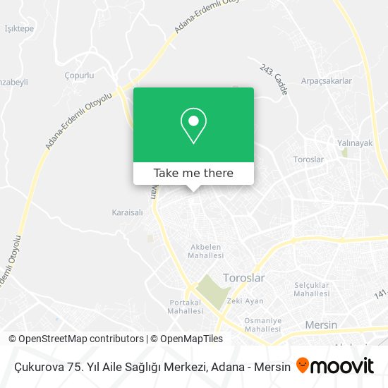 Çukurova 75. Yıl Aile Sağlığı Merkezi map