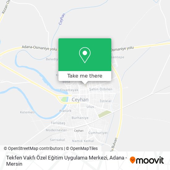 Tekfen Vakfı Özel Eğitim Uygulama Merkezi map