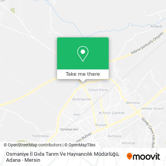 Osmaniye İl Gıda Tarım Ve Hayvancılık Müdürlüğü map