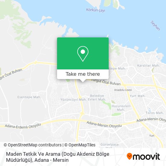 Maden Tetkik Ve Arama (Doğu Akdeniz Bölge Müdürlüğü) map