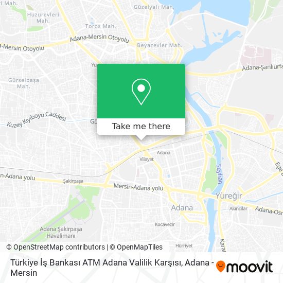 Türkiye İş Bankası ATM Adana Valilik Karşısı map