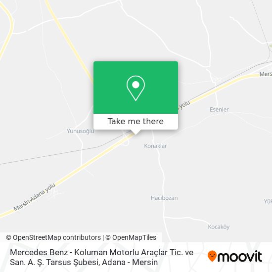 Mercedes Benz - Koluman Motorlu Araçlar Tic. ve San. A. Ş. Tarsus Şubesi map