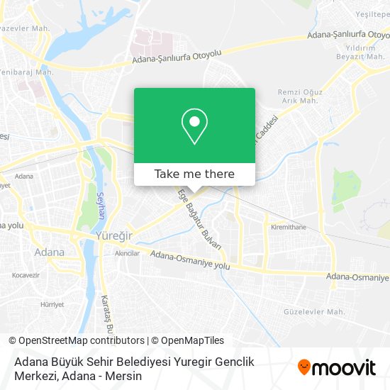 Adana Büyük Sehir Belediyesi Yuregir Genclik Merkezi map