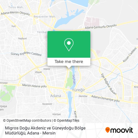 Migros Doğu Akdeniz ve Güneydoğu Bölge Müdürlüğü map