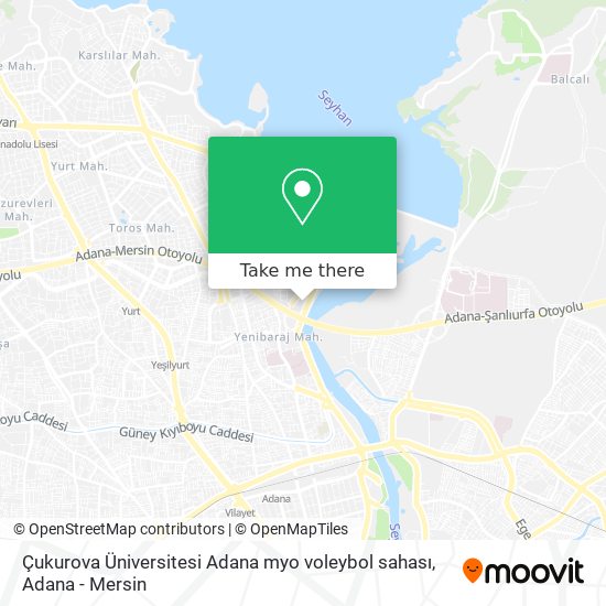 Çukurova Üniversitesi Adana myo voleybol sahası map