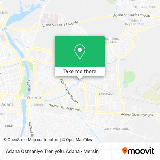 Adana Osmaniye Tren yolu map