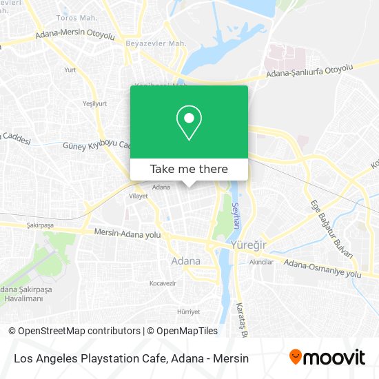 Los Angeles Playstation Cafe map