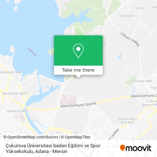 Çukurova Üniversitesi beden Eğitimi ve Spor Yüksekokulu map