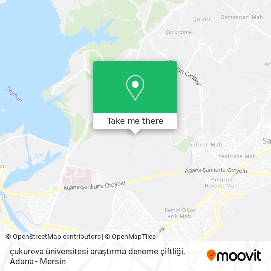 çukurova üniversitesi araştırma deneme çiftliği map