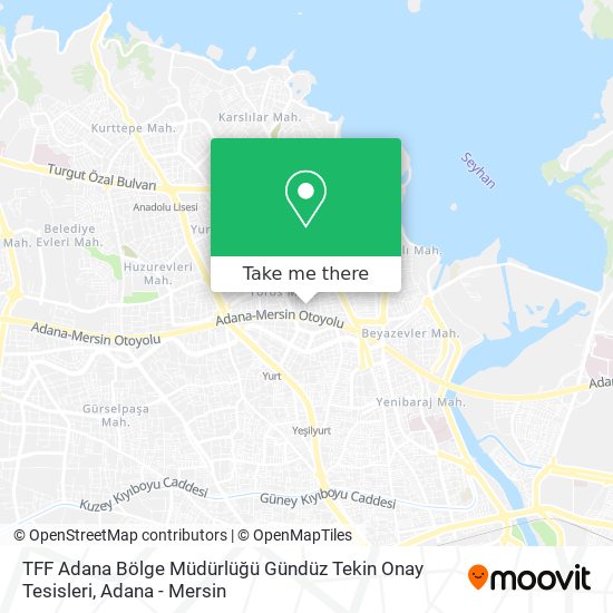 TFF Adana Bölge Müdürlüğü Gündüz Tekin Onay Tesisleri map