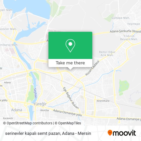 serinevler kapalı semt pazarı map