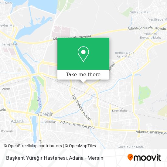 Başkent Yüreğir Hastanesi map