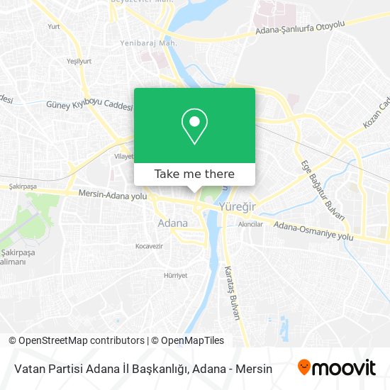 Vatan Partisi Adana İl Başkanlığı map