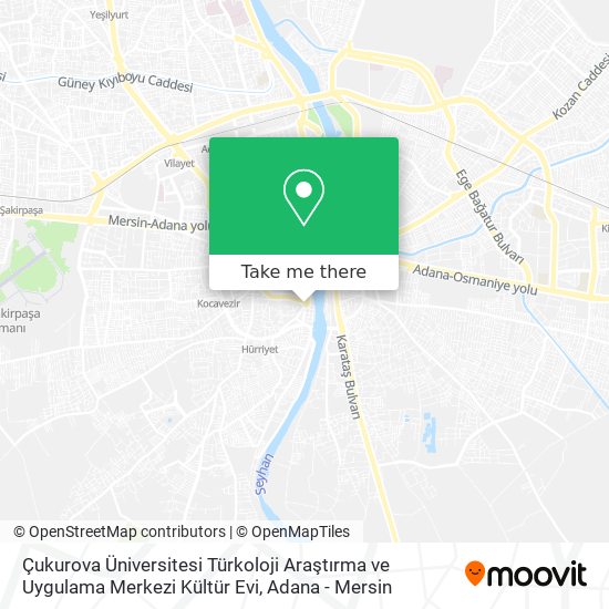 Çukurova Üniversitesi Türkoloji  Araştırma ve Uygulama Merkezi Kültür Evi map