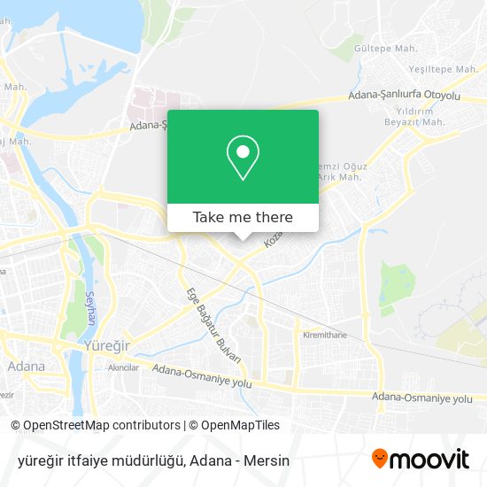 yüreğir itfaiye müdürlüğü map