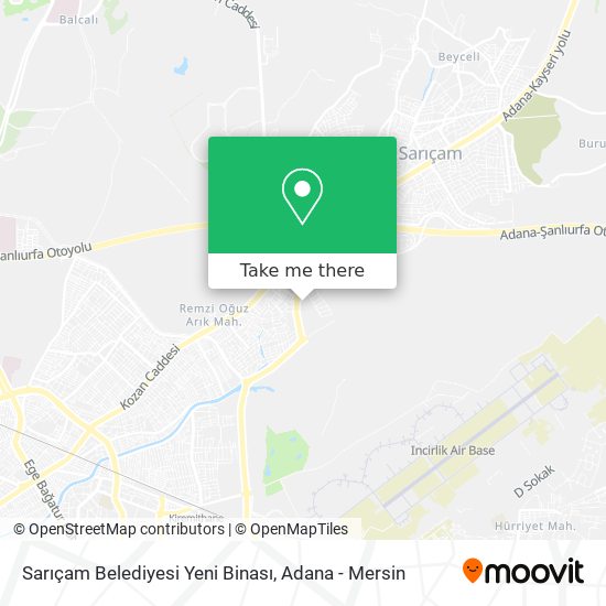 Sarıçam Belediyesi Yeni Binası map