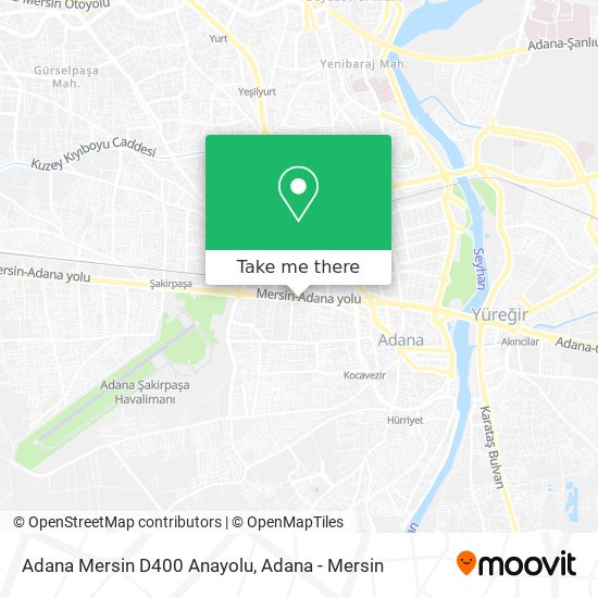 Adana Mersin D400 Anayolu map