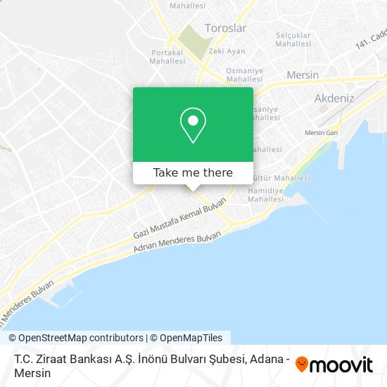 T.C. Ziraat Bankası A.Ş. İnönü Bulvarı Şubesi map