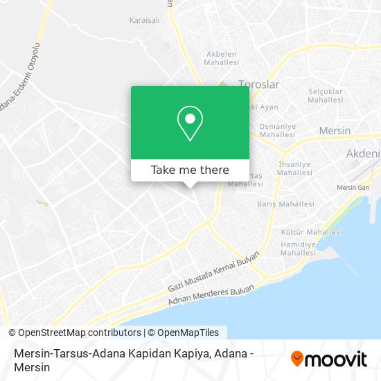 Mersin-Tarsus-Adana Kapidan Kapiya map