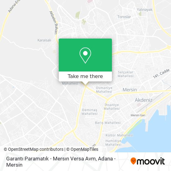 Garantı Paramatık - Mersın Versa Avm map