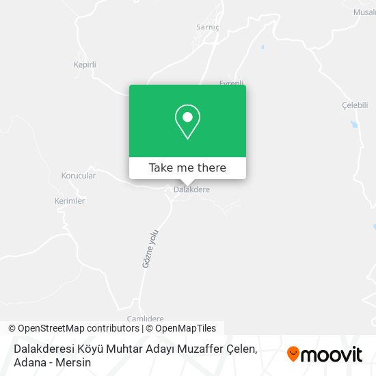 Dalakderesi Köyü Muhtar Adayı Muzaffer Çelen map