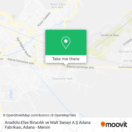 Anadolu Efes Biracılık ve Malt Sanayi A.Ş Adana Fabrikası map