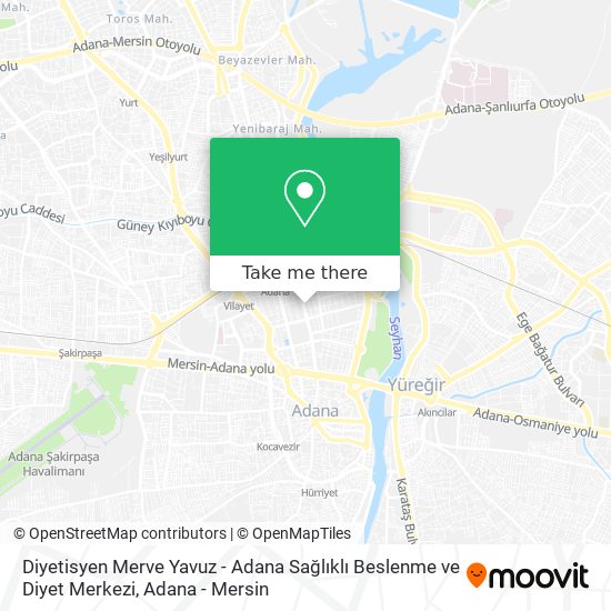 Diyetisyen Merve Yavuz - Adana Sağlıklı Beslenme ve Diyet Merkezi map