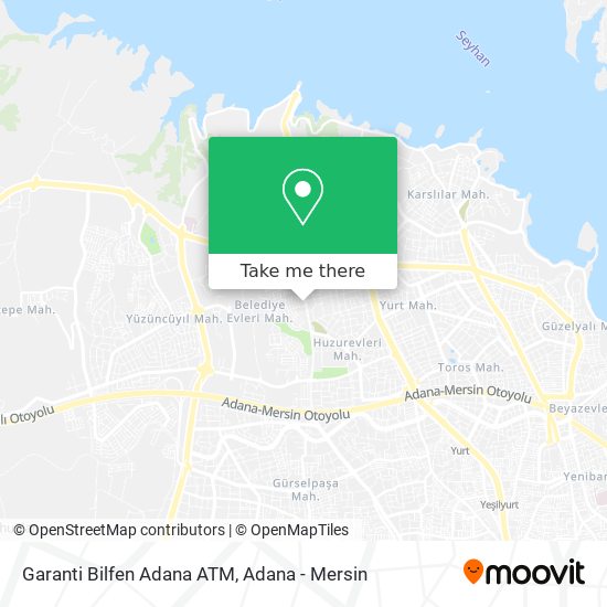 Garanti Bilfen Adana ATM map