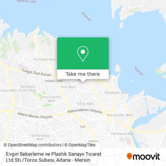 Evgın Sekerleme ve Plastık Sanayıı Tıcaret Ltd.Stı. / Toros Subesı map