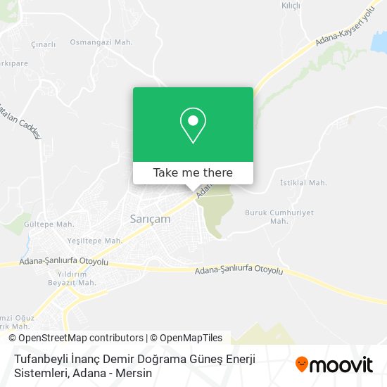 Tufanbeyli İnanç Demir Doğrama Güneş Enerji Sistemleri map